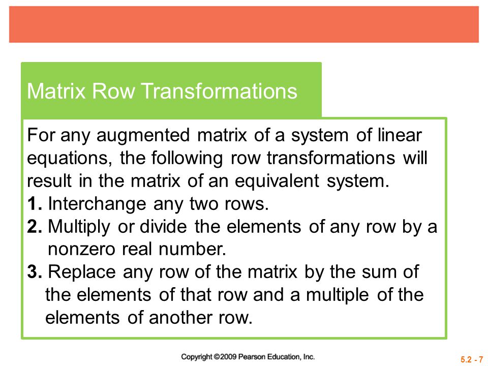 Matrix Row Transformations