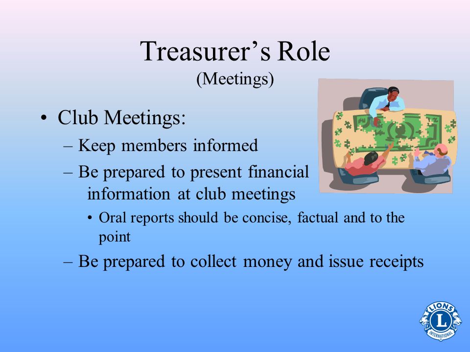 Treasurer’s Role (Meetings)