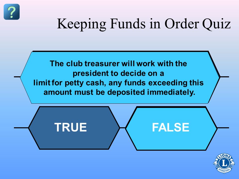 Keeping Funds in Order Quiz