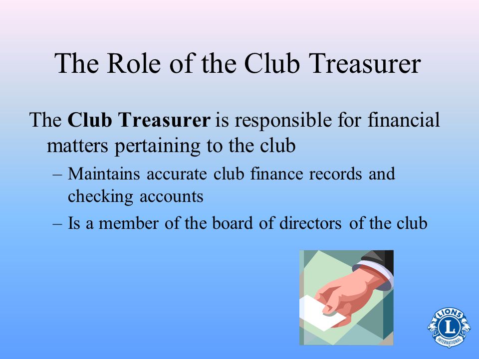 The Role of the Club Treasurer
