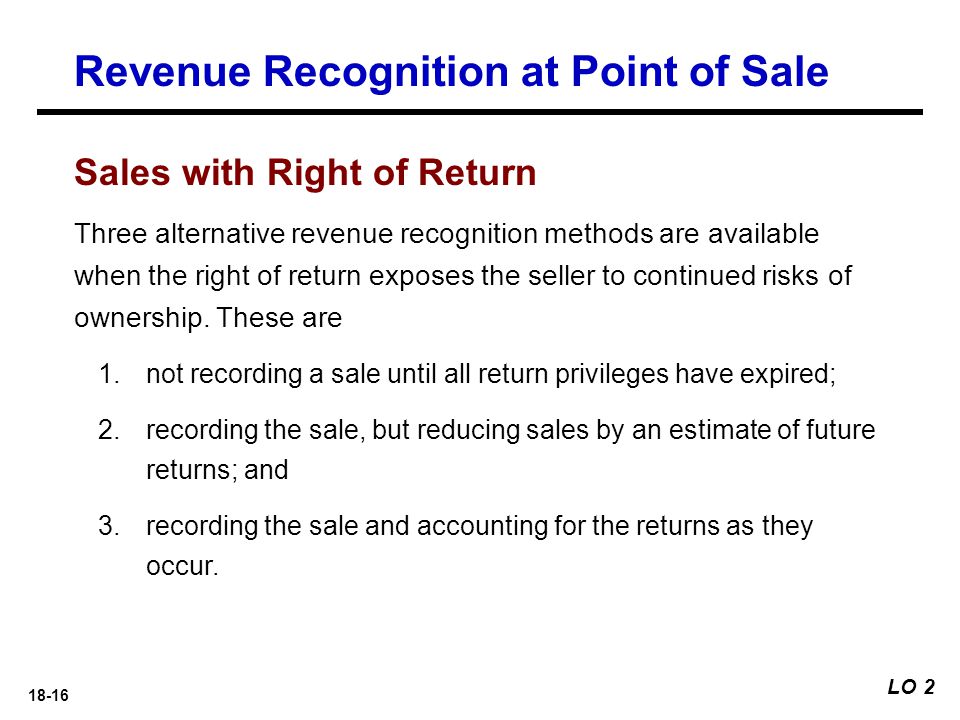 revenue recognition when right of return exists