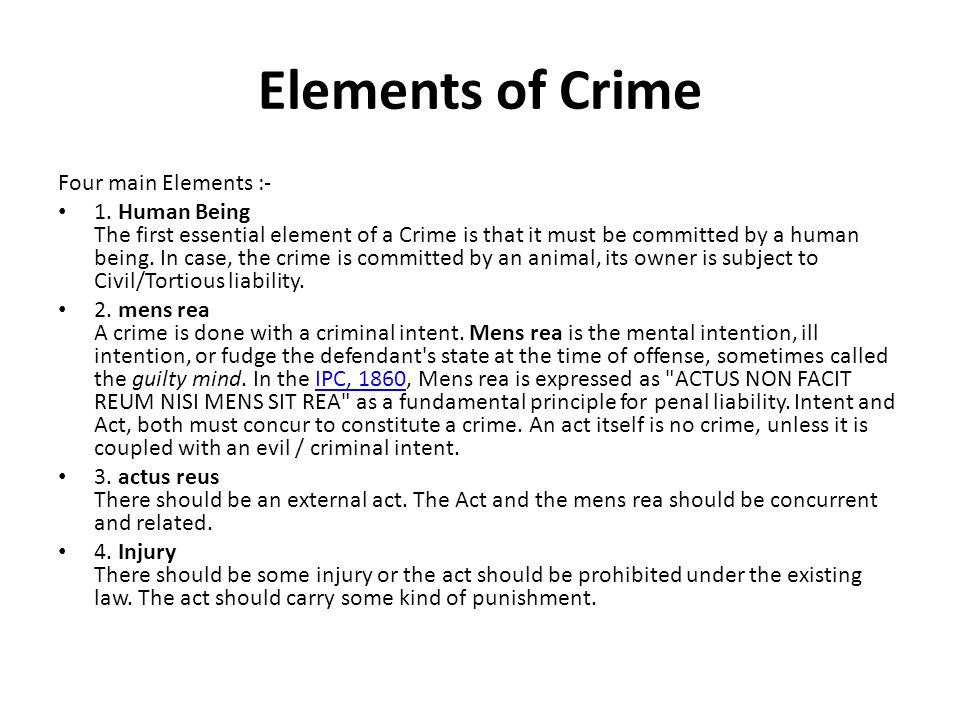 4 elements of crime