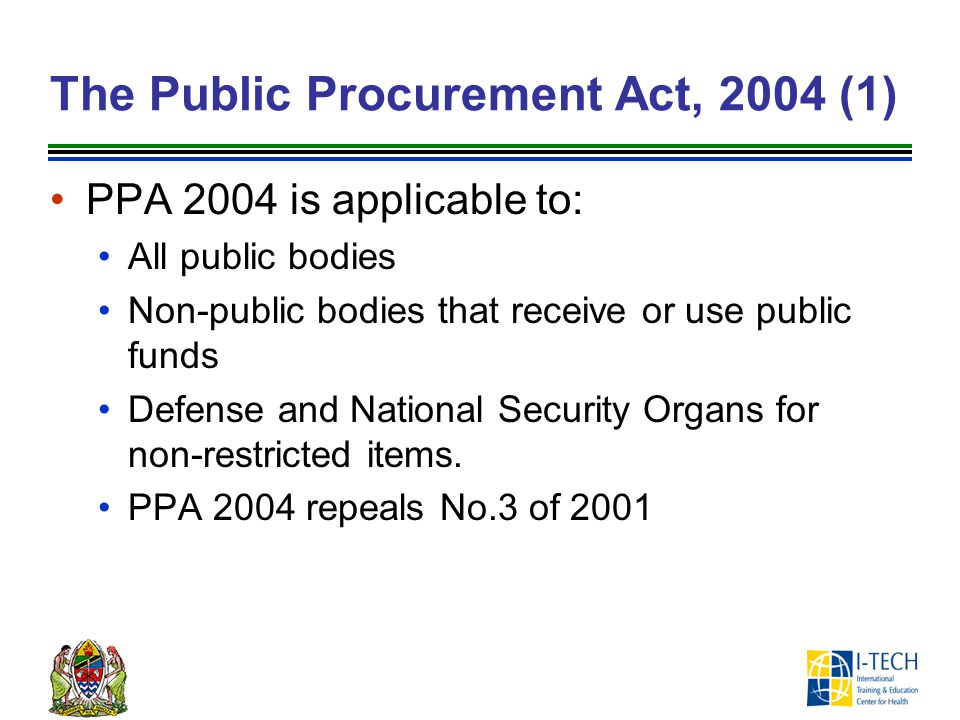 The Public Procurement Act, 2004 (1)