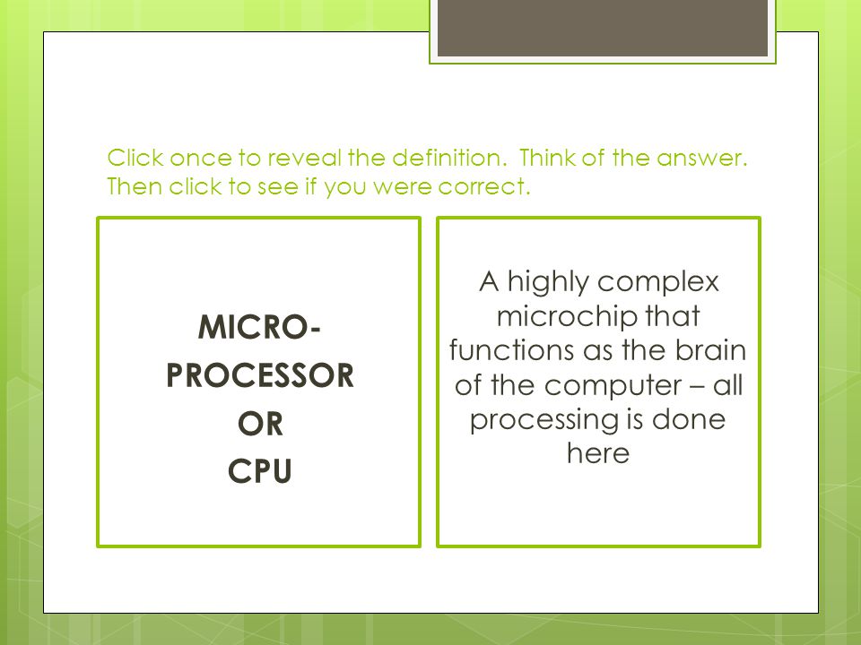 MICRO- PROCESSOR OR CPU