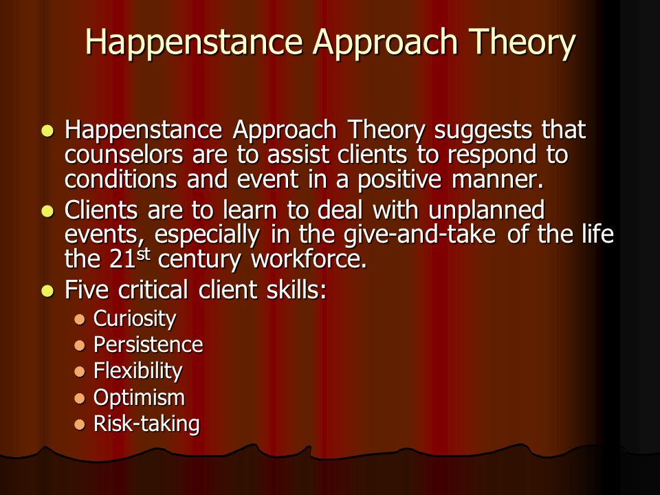 Happenstance Approach Theory