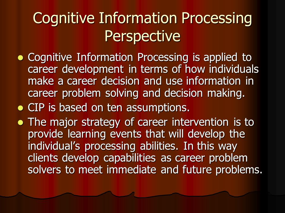 Cognitive Information Processing Perspective