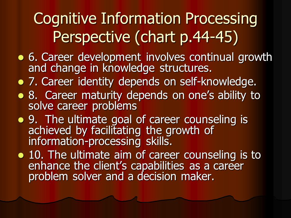 Cognitive Information Processing Perspective (chart p.44-45)