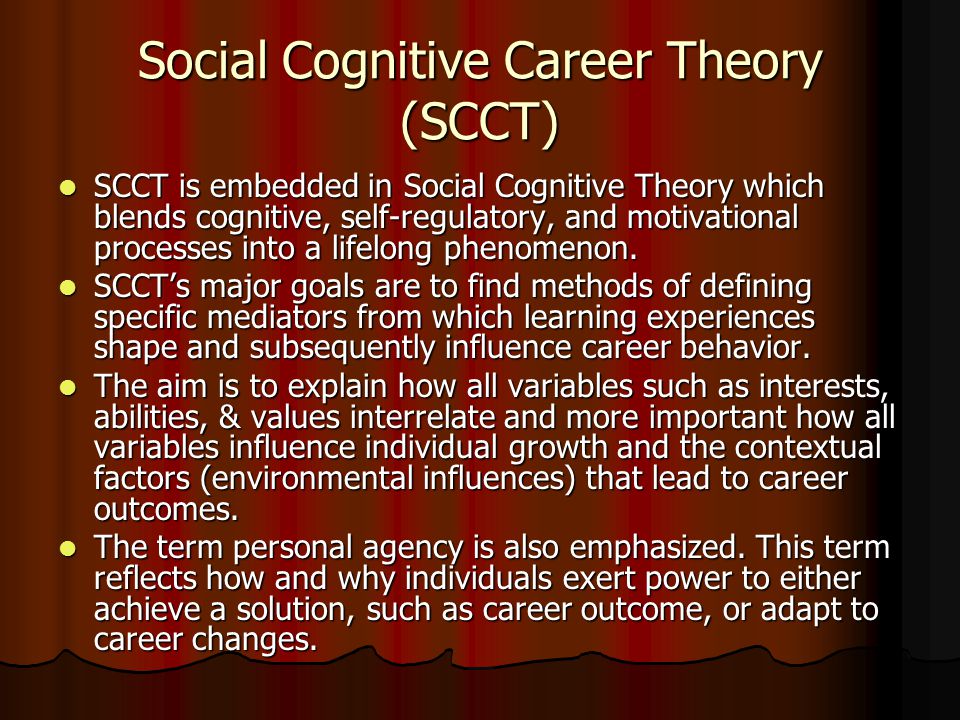 Social Cognitive Career Theory (SCCT)