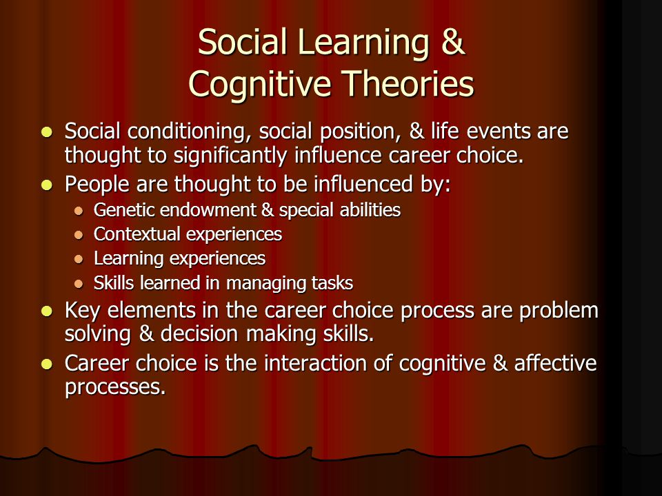 Social Learning & Cognitive Theories