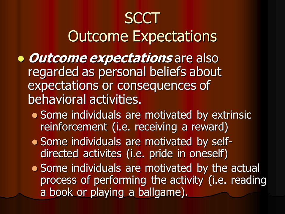 SCCT Outcome Expectations