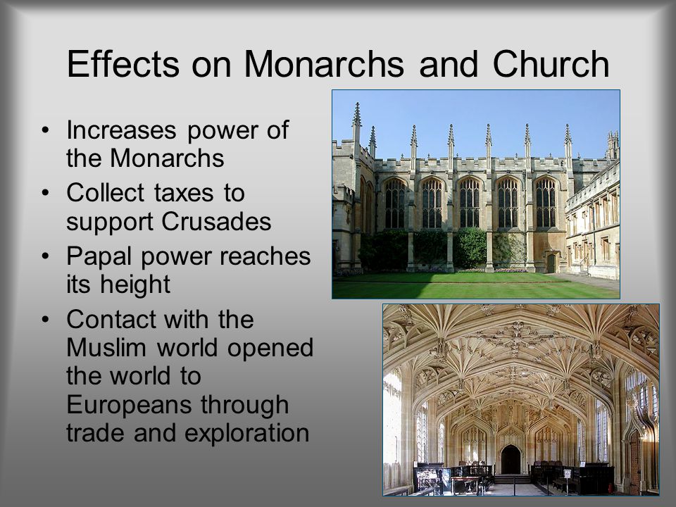 Effects on Monarchs and Church