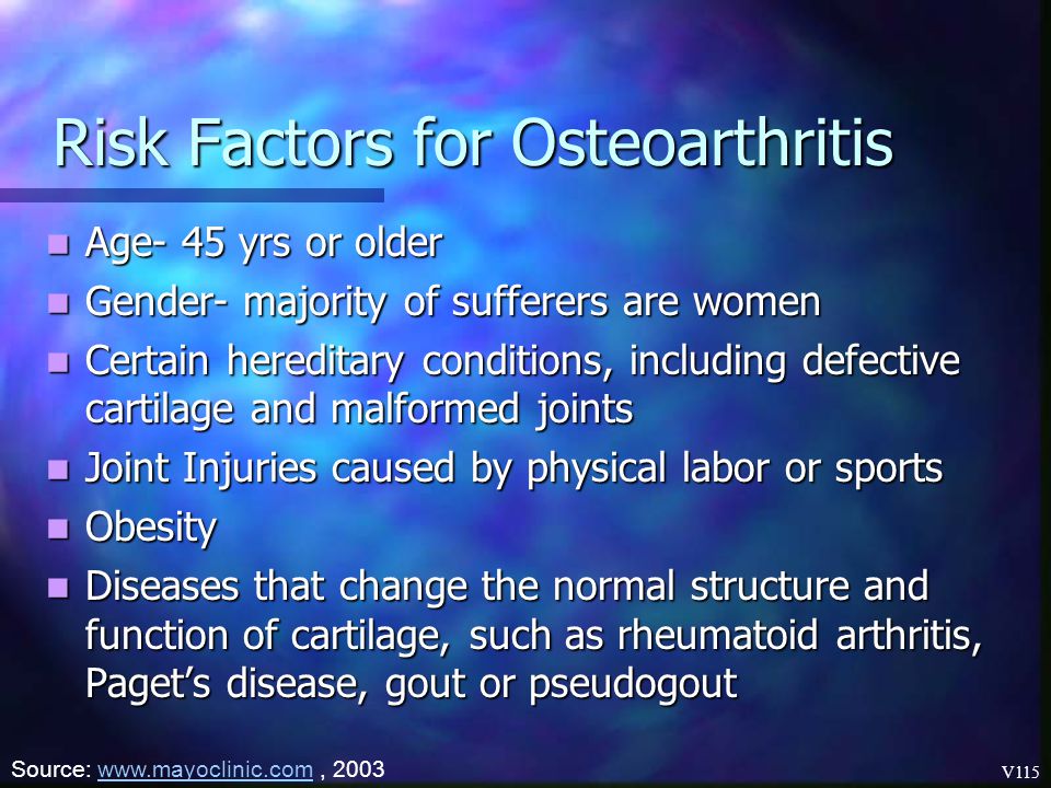 Risk Factors for Osteoarthritis