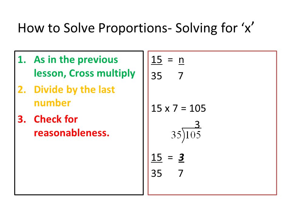 How to Solve Proportions- Solving for ‘x’