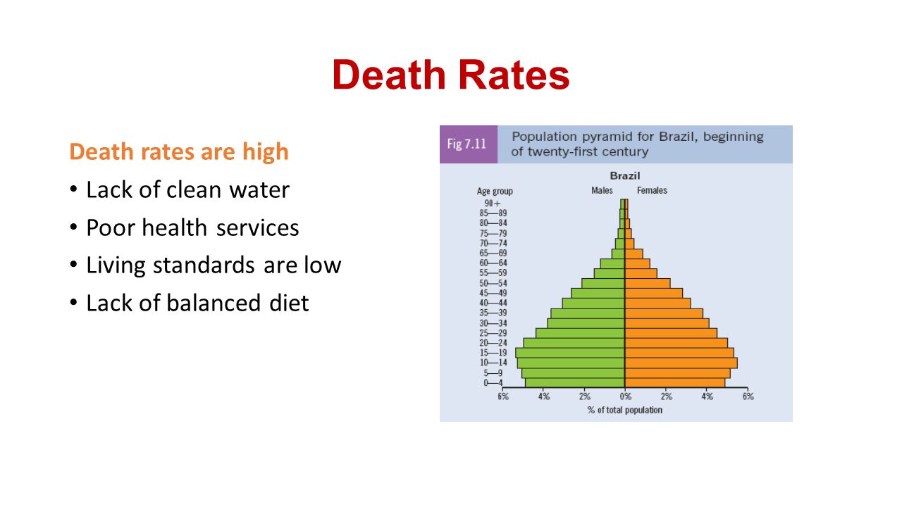 Death Rates Death rates are high Lack of clean water