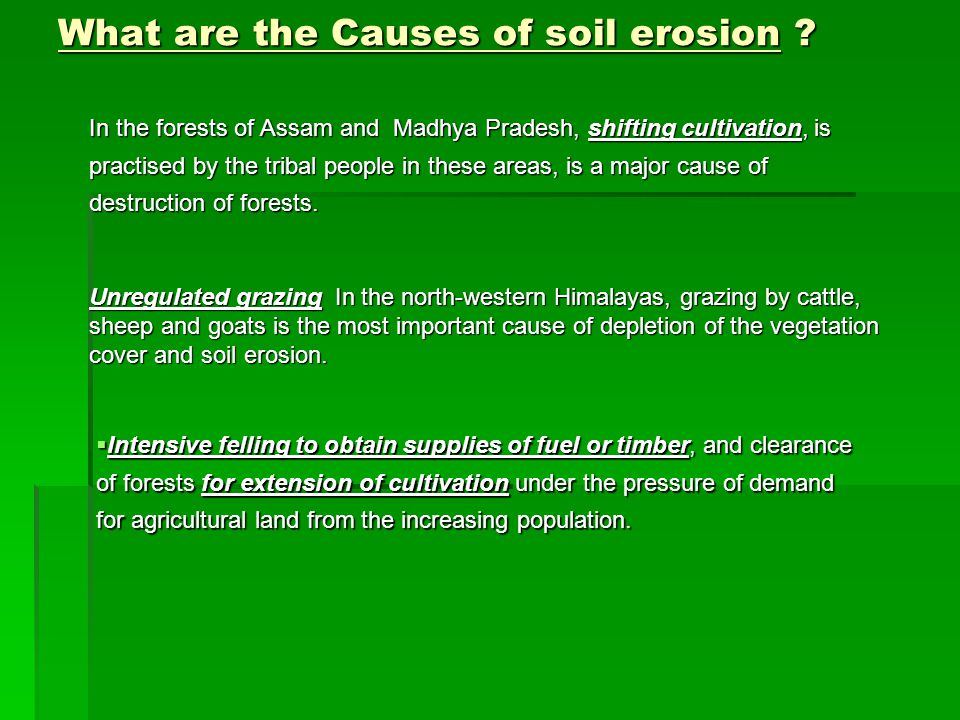 three major causes of soil erosion