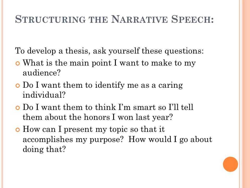 narrative speech ideas