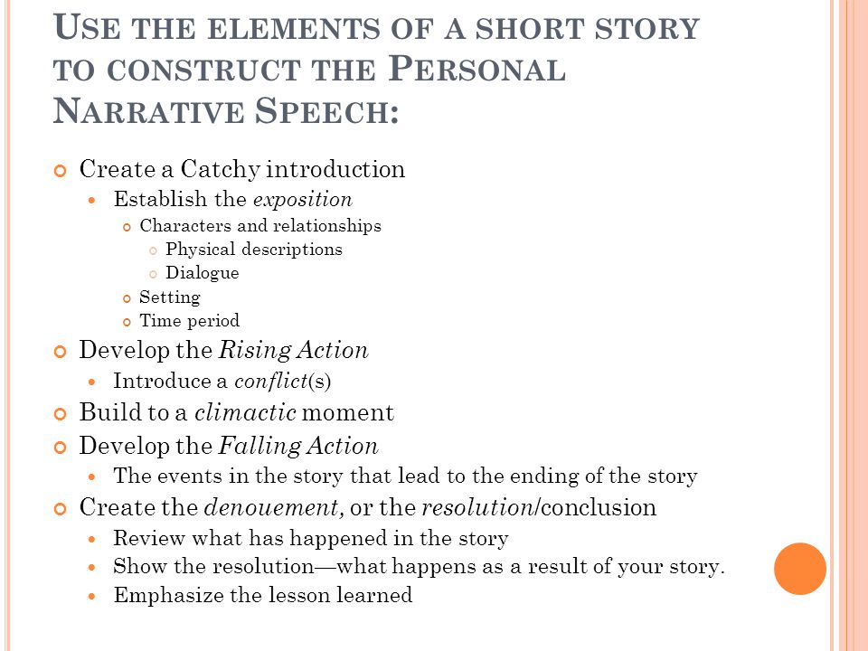 narrative speech sample