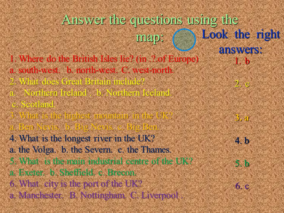 Answer the questions using the map:
