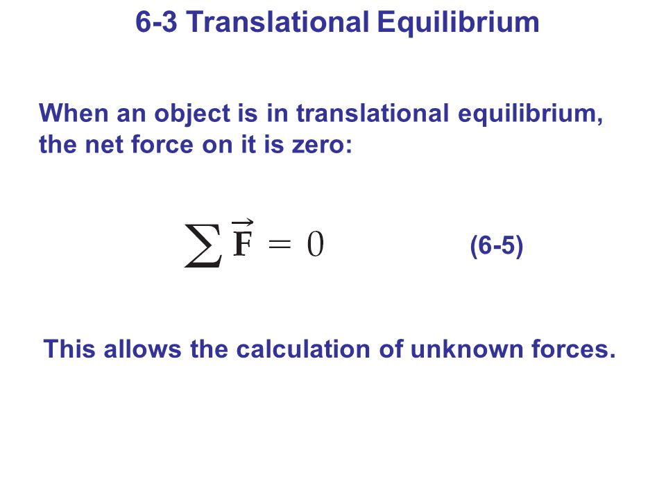 6-3 Translational Equilibrium