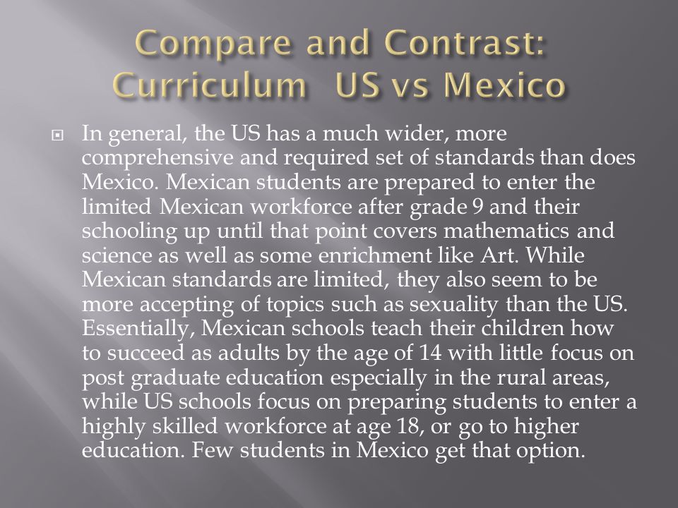 compare and contrast mexico and united states essay