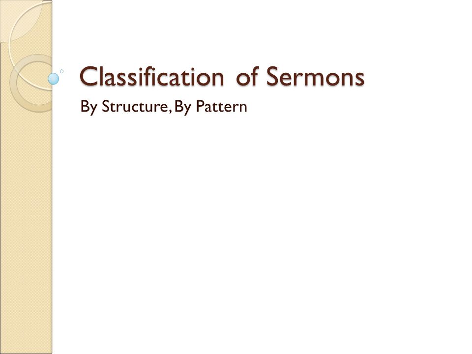 Classification of Sermons