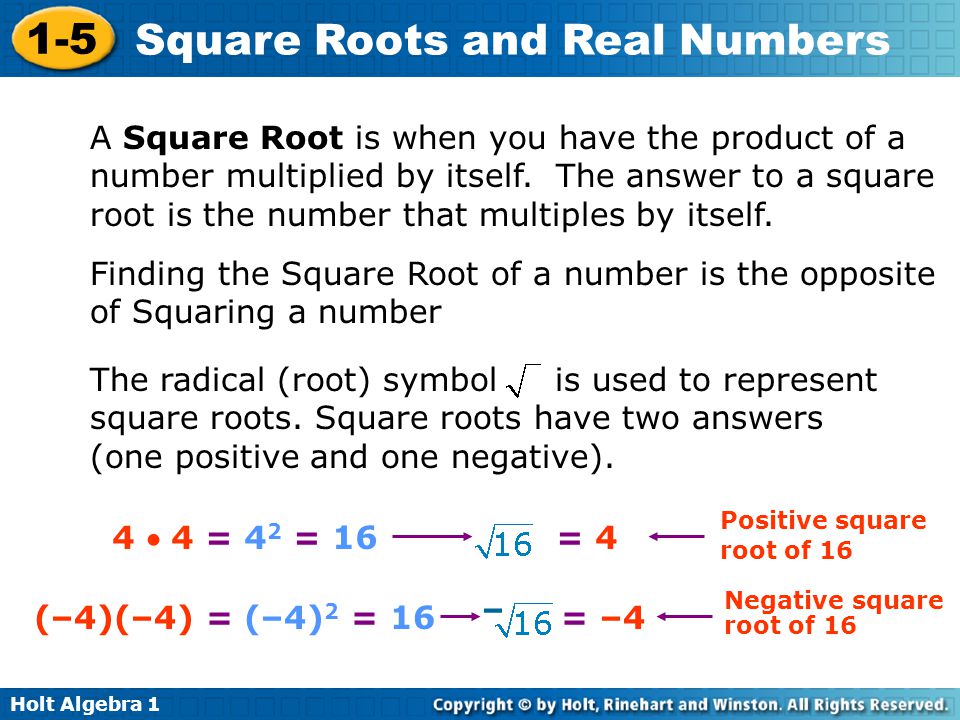 Finding the Square Root of a number is the opposite