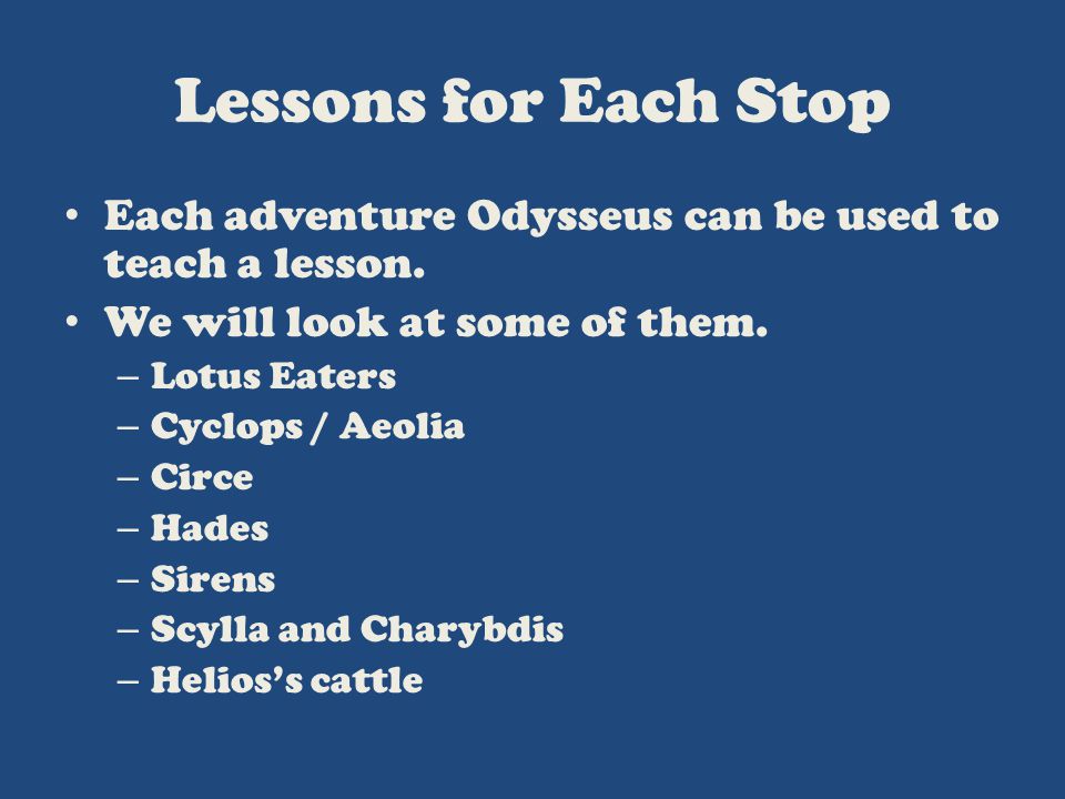 moral of the odyssey