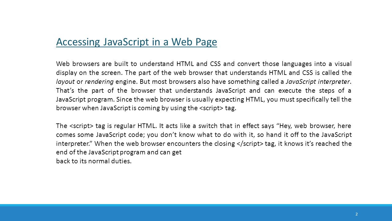 Accessing JavaScript in a Web Page