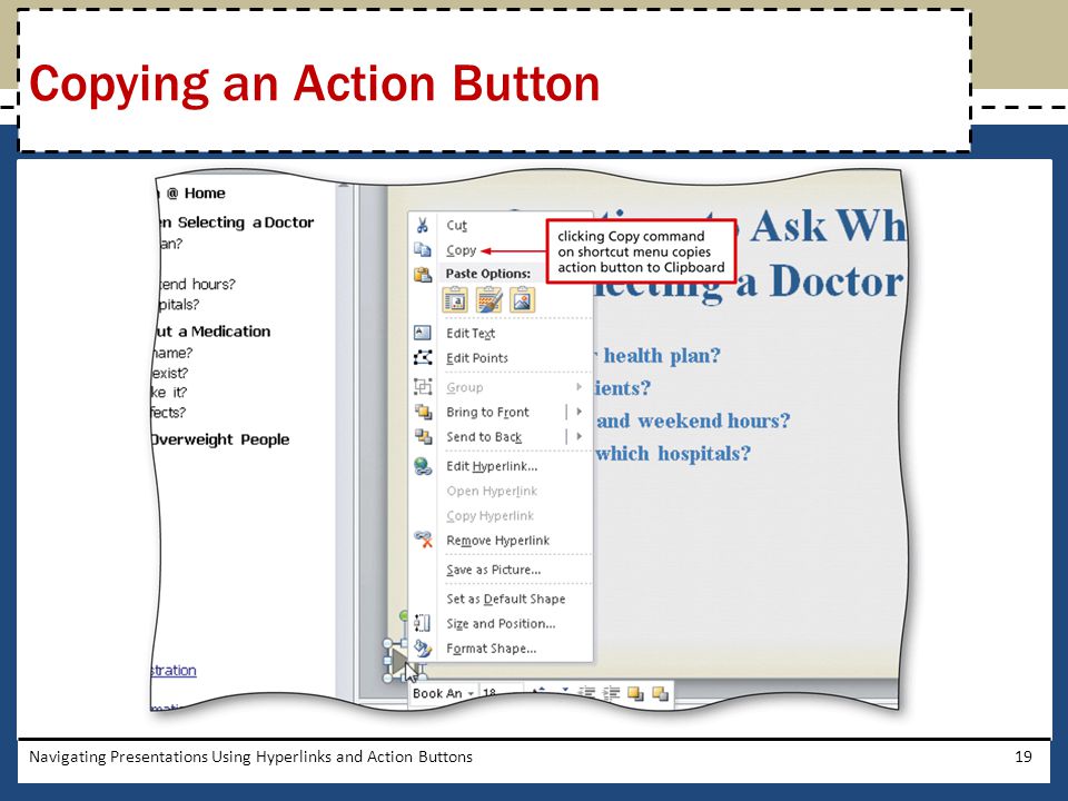 Copying an Action Button
