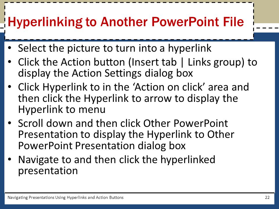 Hyperlinking to Another PowerPoint File