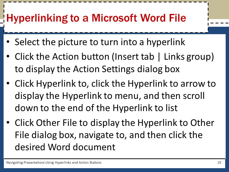 Hyperlinking to a Microsoft Word File