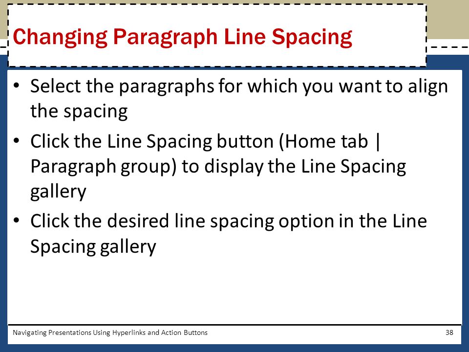 Changing Paragraph Line Spacing