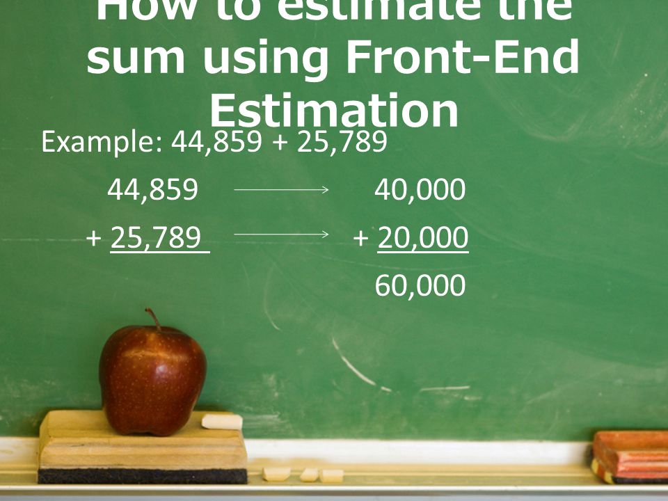 How to estimate the sum using Front-End Estimation