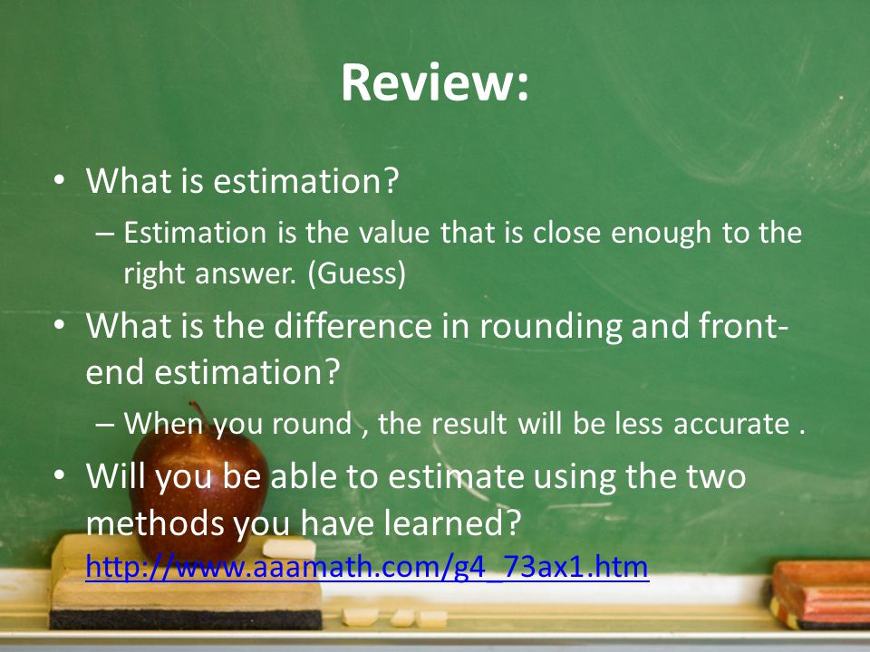 Review: What is estimation