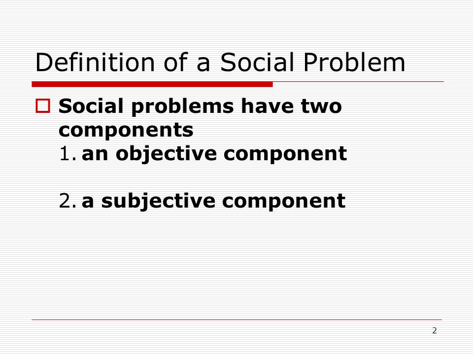 Definition of a Social Problem