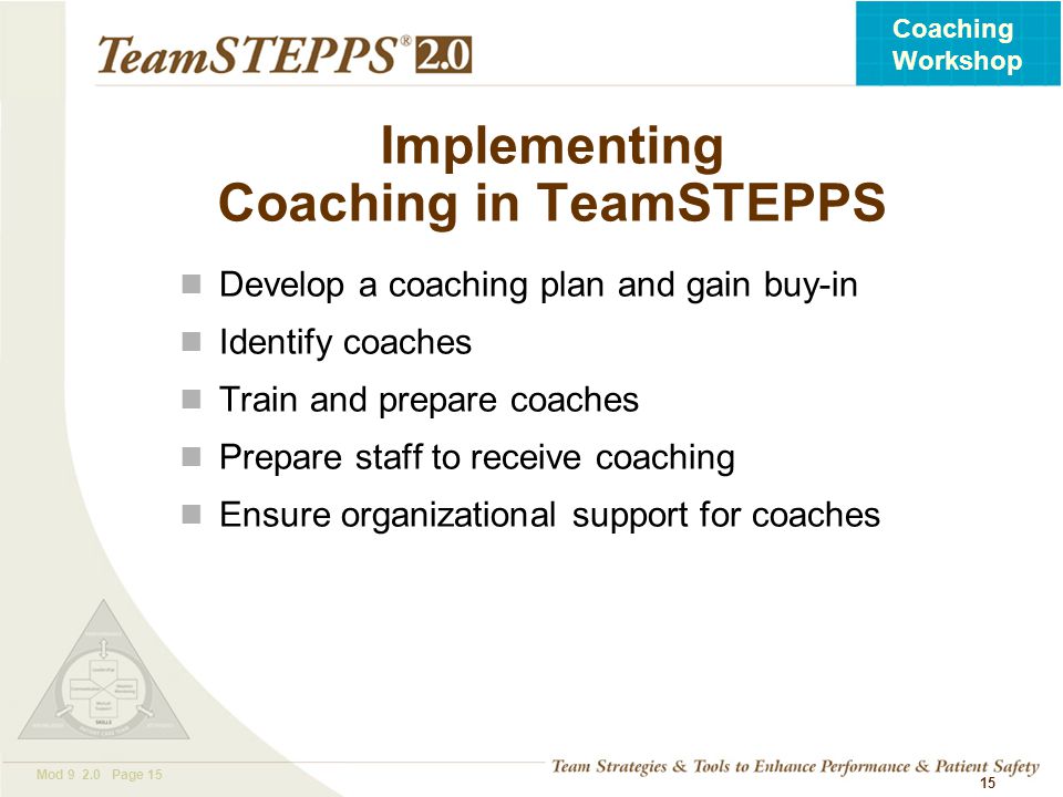 Implementing Coaching in TeamSTEPPS