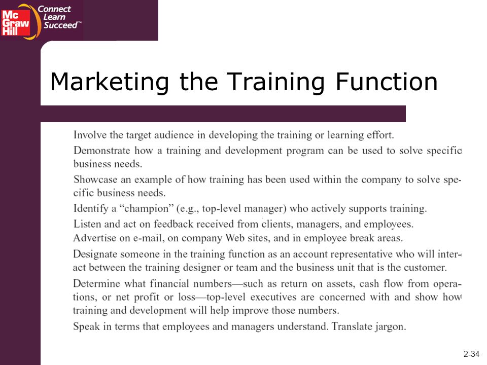 Marketing the Training Function