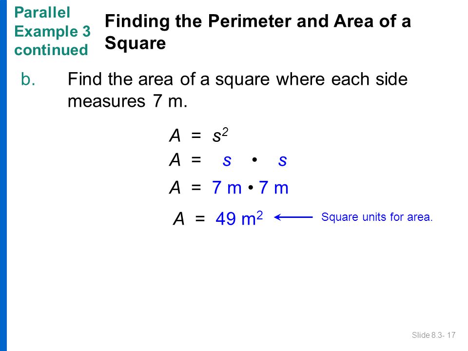 Finding the Perimeter and Area of a Square