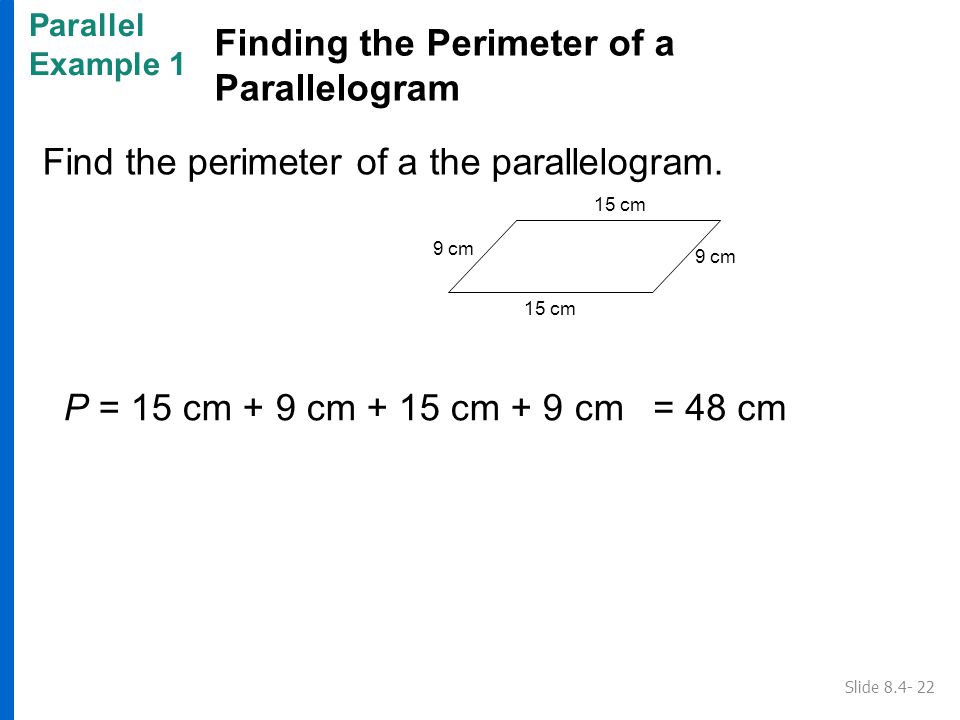 Finding the Perimeter of a Parallelogram