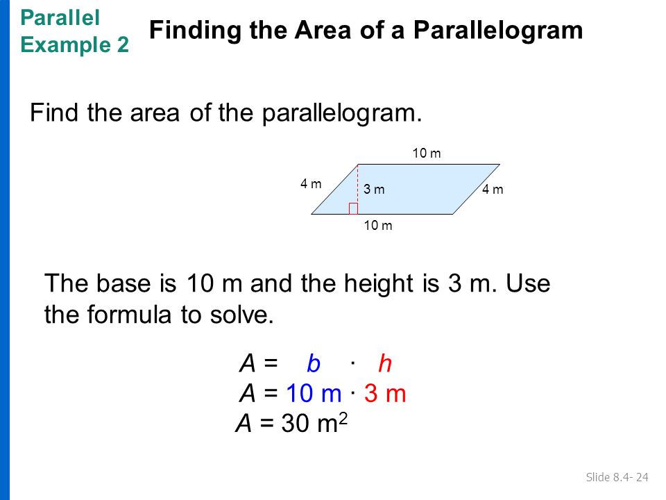 Finding the Area of a Parallelogram