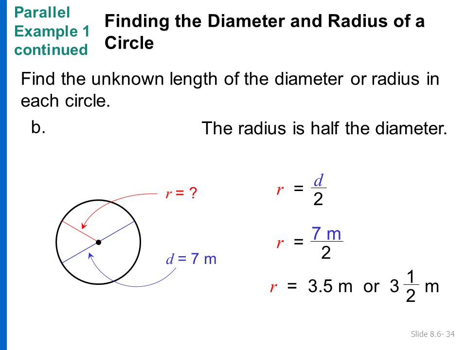 Finding the Diameter and Radius of a Circle