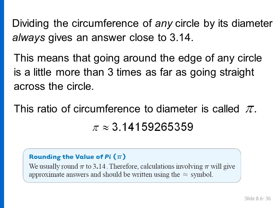 Dividing the circumference of any circle by its diameter