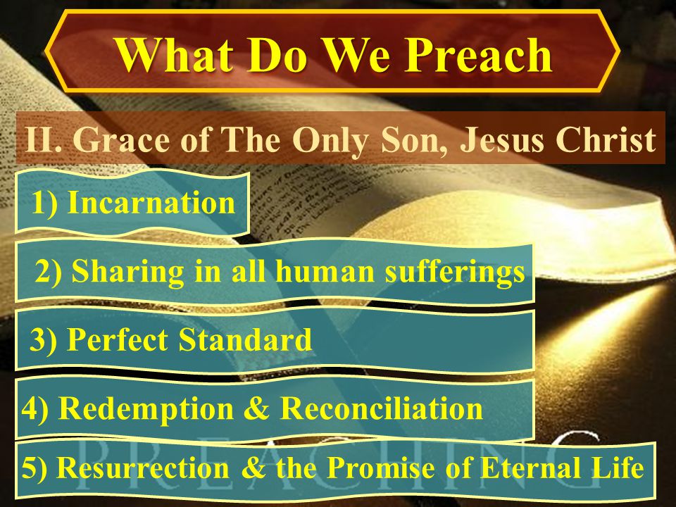 What Do We Preach II. Grace of The Only Son, Jesus Christ