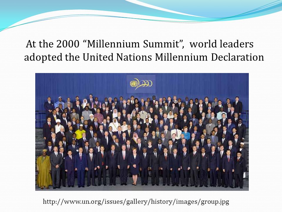 At the 2000 Millennium Summit , world leaders adopted the United Nations Millennium Declaration