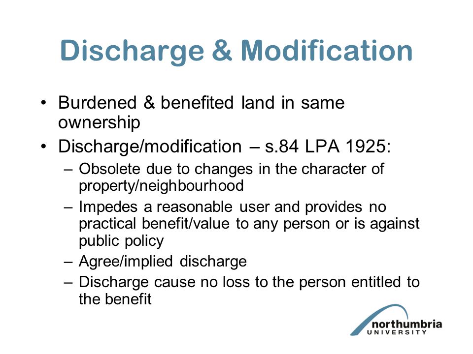 Discharge & Modification