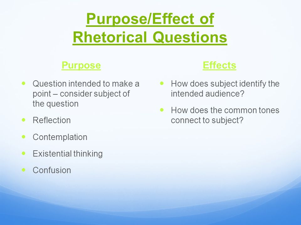 Question of purpose. Semantics of rhetorical question. Rhetorical question examples in ISMS Audit.