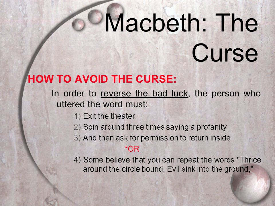 why is macbeth cursed