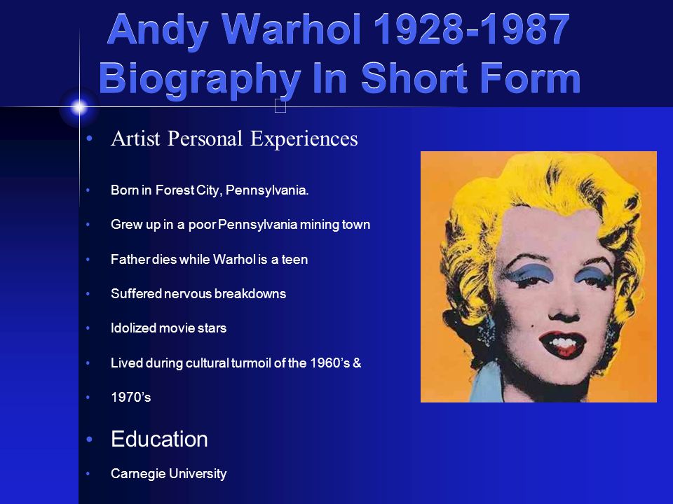 Andy Warhol Artist Style – Pop Art Artist Technique/Media: - ppt download