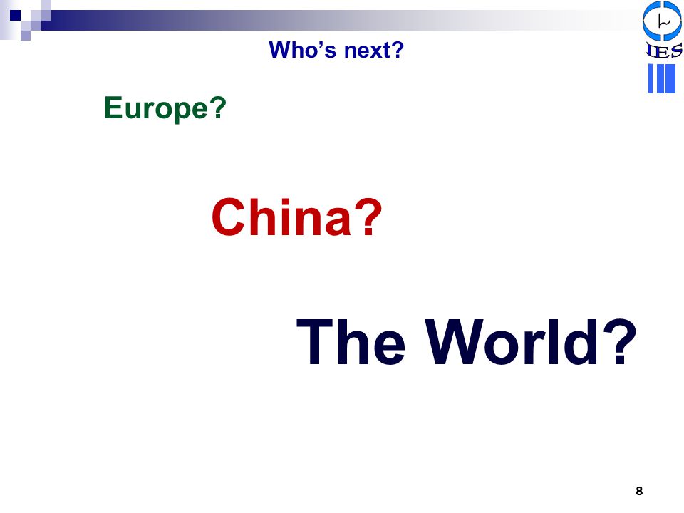 IES Who’s next Europe China The World