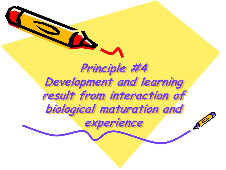 Principle #4 Development and learning result from interaction of biological maturation and experience